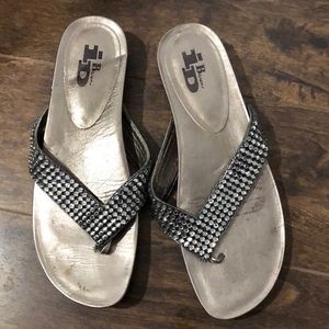 - Browns ID sandals - rhinestone flip flop style